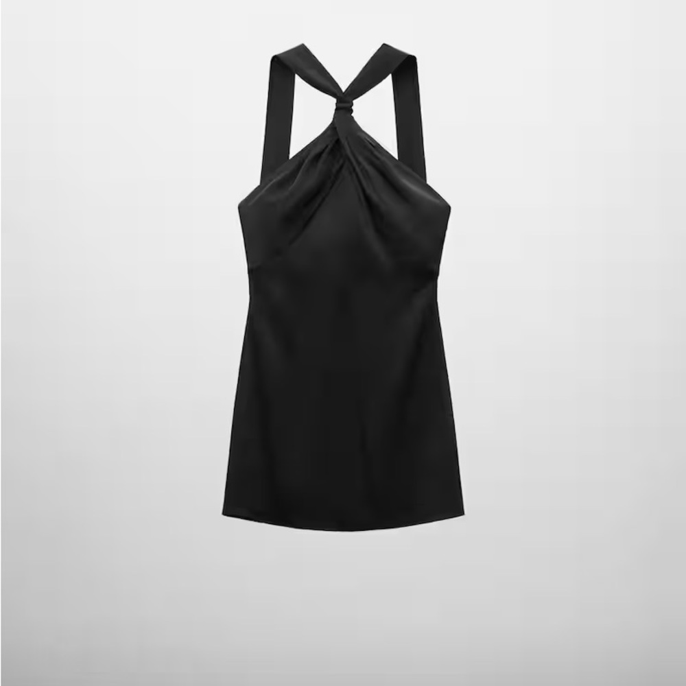 JEN CEBALLOS X MANGO
Satin dress with knot